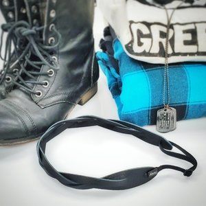 Hipsy Black Adjustable No Slip Boho Hippie Genuine Leather Hand Braided Headband